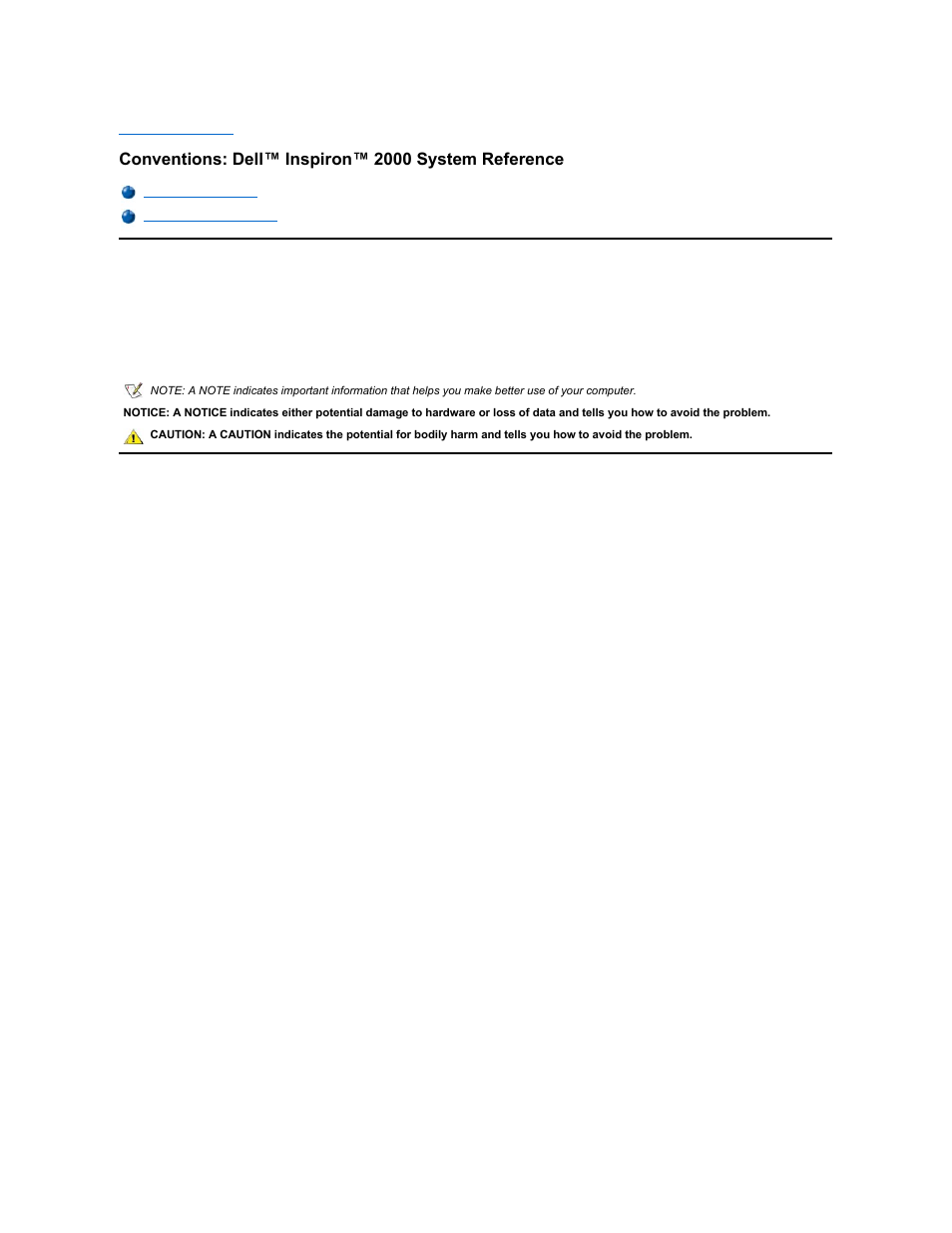 Conventions: dell™ inspiron™ 2000 system reference | Dell Inspiron 2000 User Manual | Page 5 / 67