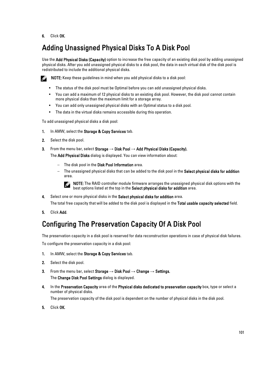 Adding unassigned physical disks to a disk pool | Dell POWERVAULT MD3600I User Manual | Page 101 / 237