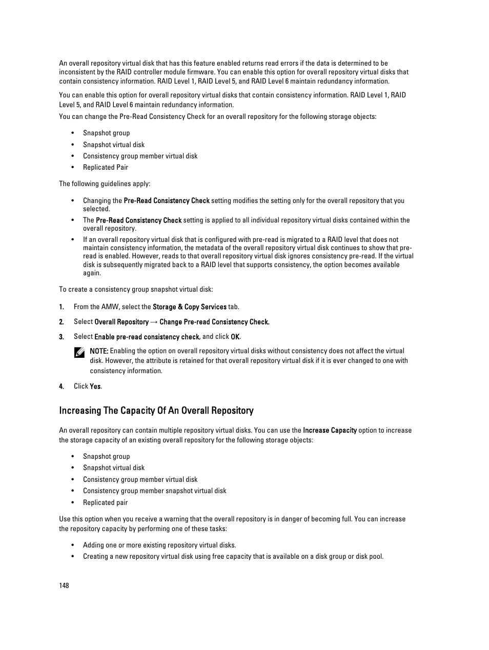 Increasing the capacity of an overall repository | Dell POWERVAULT MD3600I User Manual | Page 148 / 237