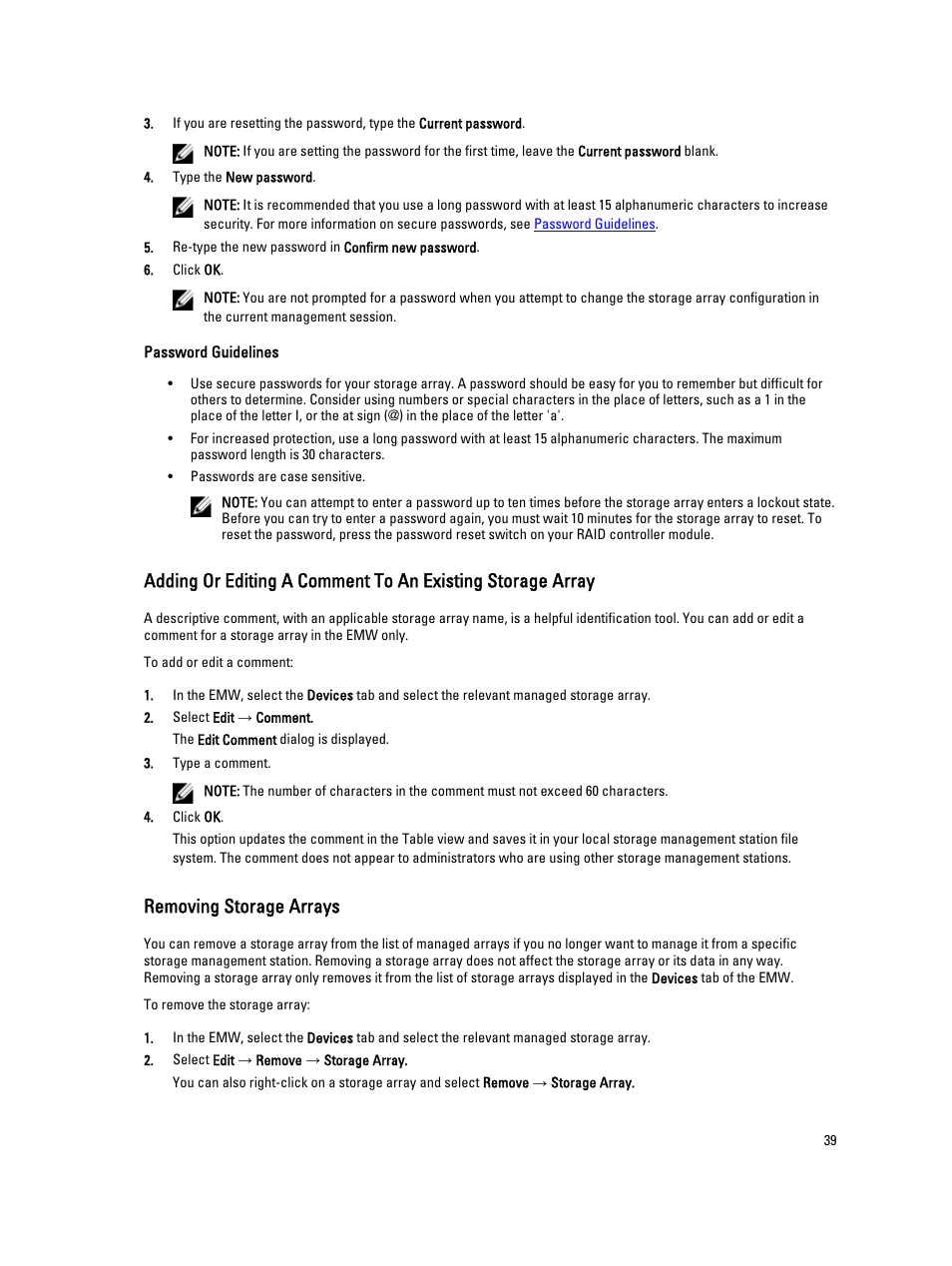 Removing storage arrays | Dell POWERVAULT MD3600I User Manual | Page 39 / 237