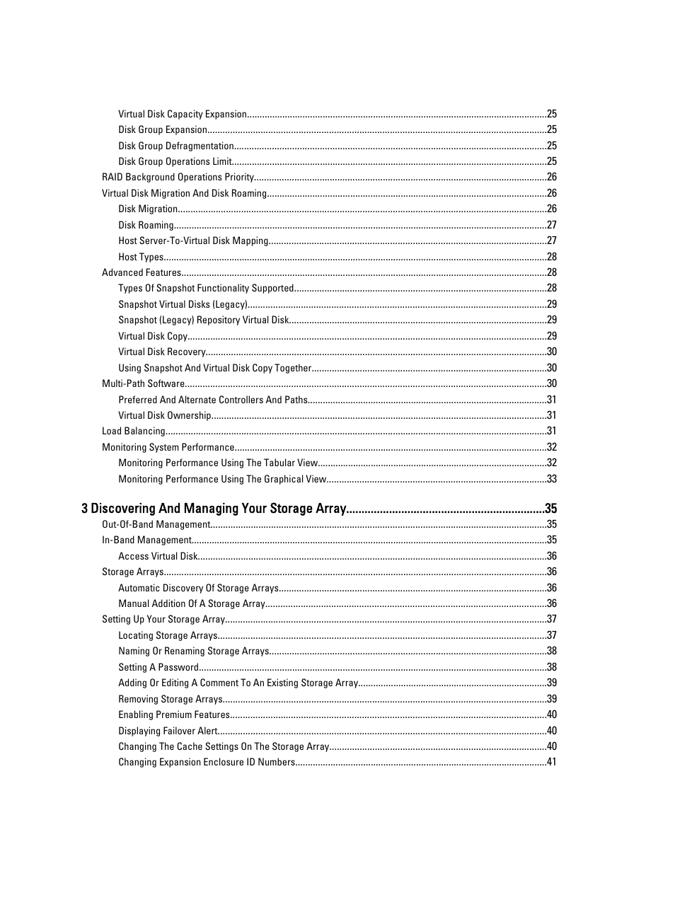 3 discovering and managing your storage array | Dell POWERVAULT MD3600I User Manual | Page 4 / 237