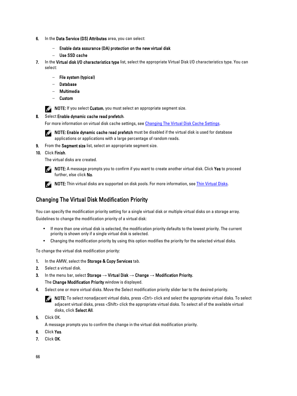 Changing the virtual disk modification priority | Dell POWERVAULT MD3600I User Manual | Page 66 / 237