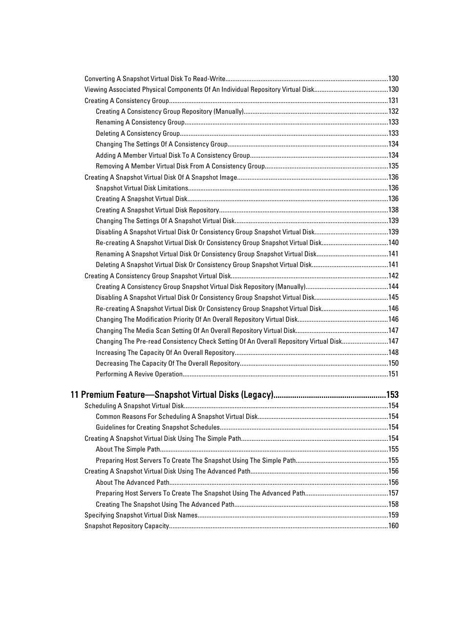 11 premium feature—snapshot virtual disks (legacy) | Dell POWERVAULT MD3600I User Manual | Page 9 / 237