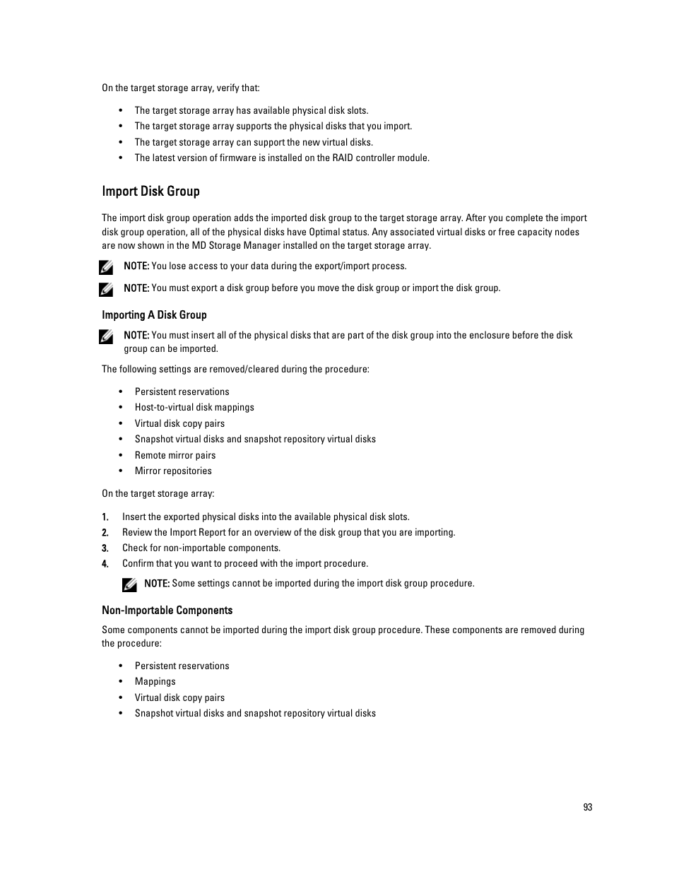 Import disk group | Dell POWERVAULT MD3600I User Manual | Page 93 / 237