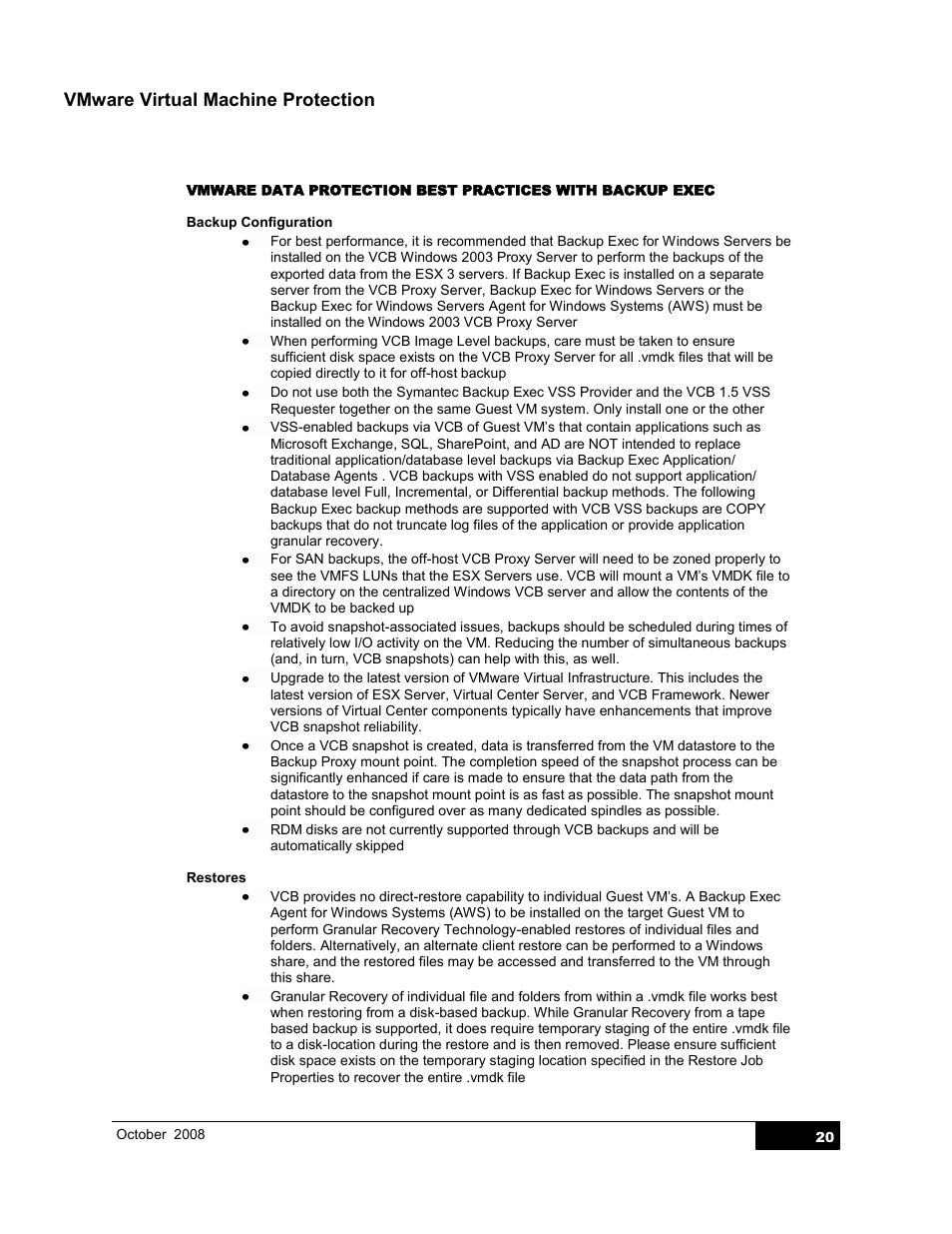Vmware virtual machine protection | Dell PowerVault DL2000 User Manual | Page 20 / 21