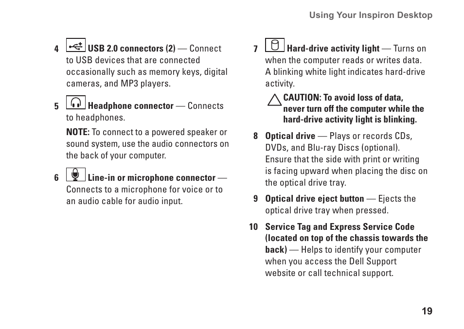 Dell Inpsiron 560s (Late 2009) User Manual | Page 21 / 72