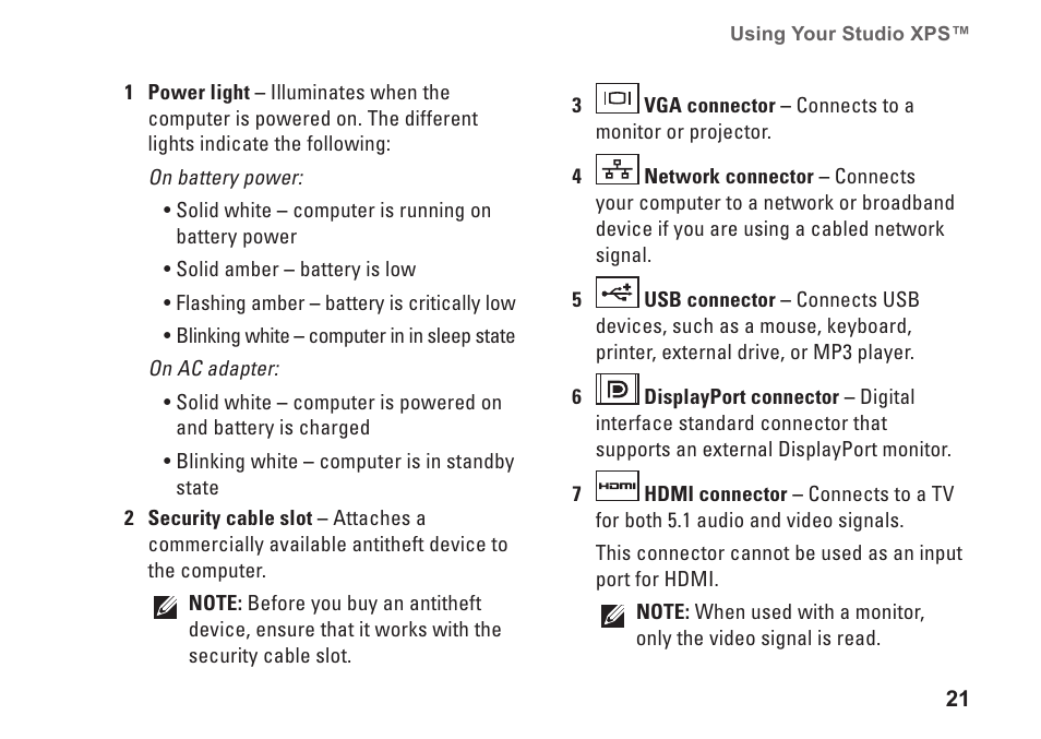 Dell Studio XPS M1340 (Mid 2010) User Manual | Page 23 / 74