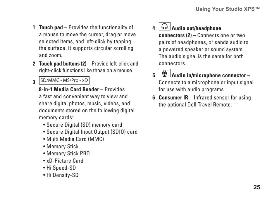 Dell Studio XPS M1340 (Mid 2010) User Manual | Page 27 / 74