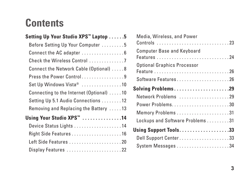 Dell Studio XPS M1340 (Mid 2010) User Manual | Page 5 / 74