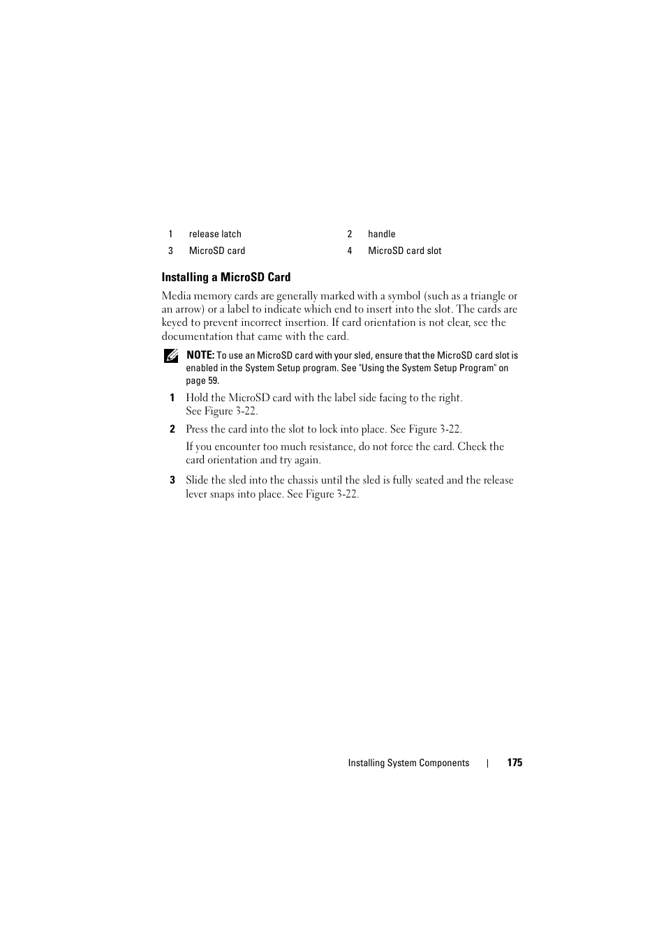 Installing a microsd card | Dell PowerEdge C8000 User Manual | Page 175 / 386