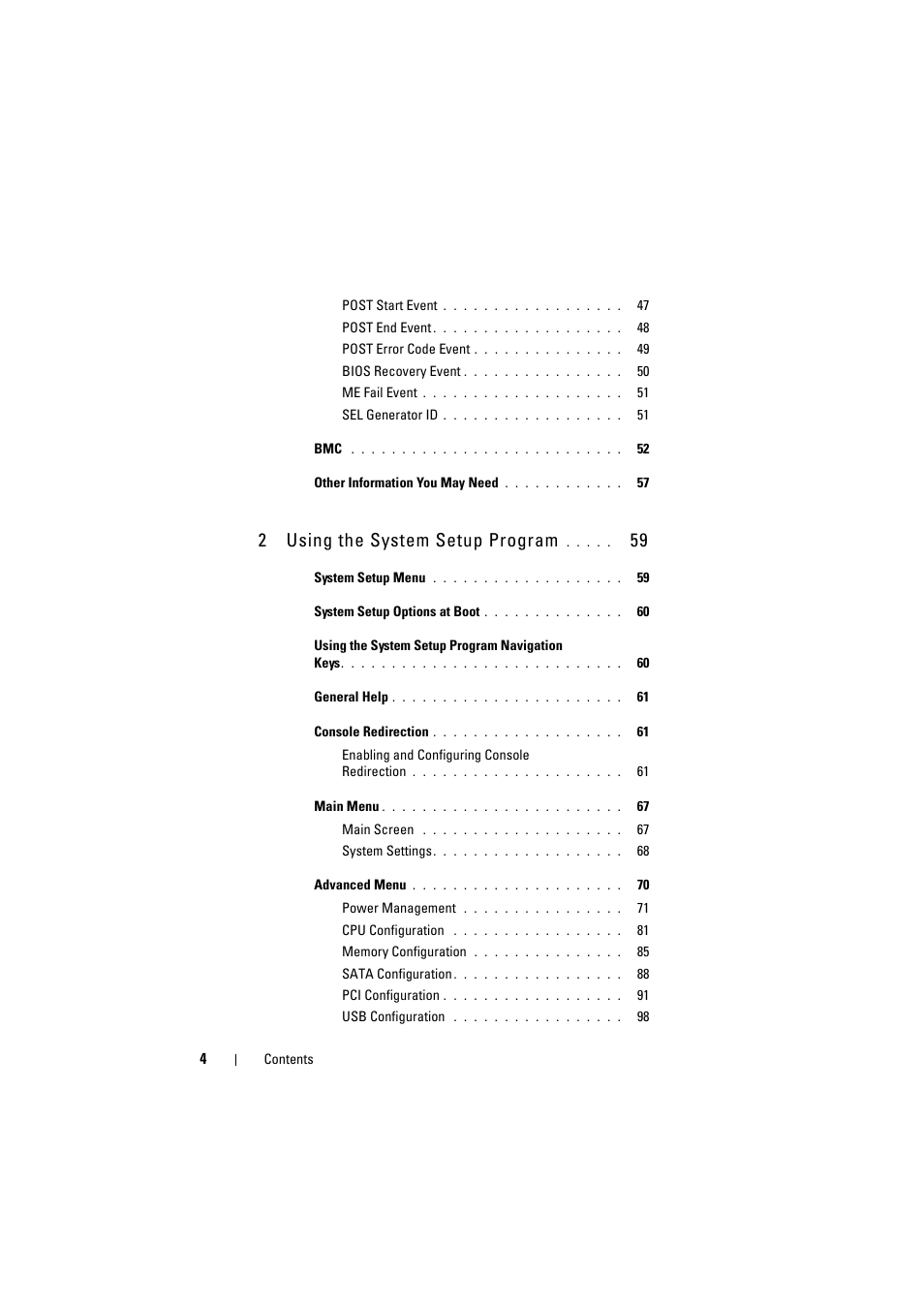 2 using the system setup program | Dell PowerEdge C8000 User Manual | Page 4 / 386