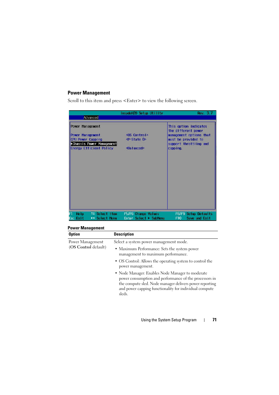 Power management | Dell PowerEdge C8000 User Manual | Page 71 / 386