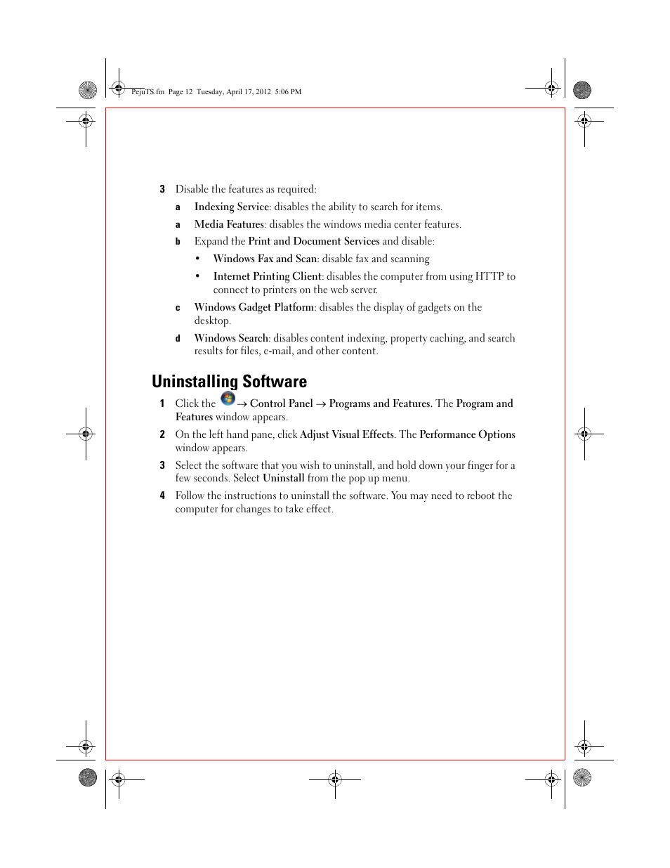 Uninstalling software | Dell Latitude ST (Late 2011) User Manual | Page 4 / 5