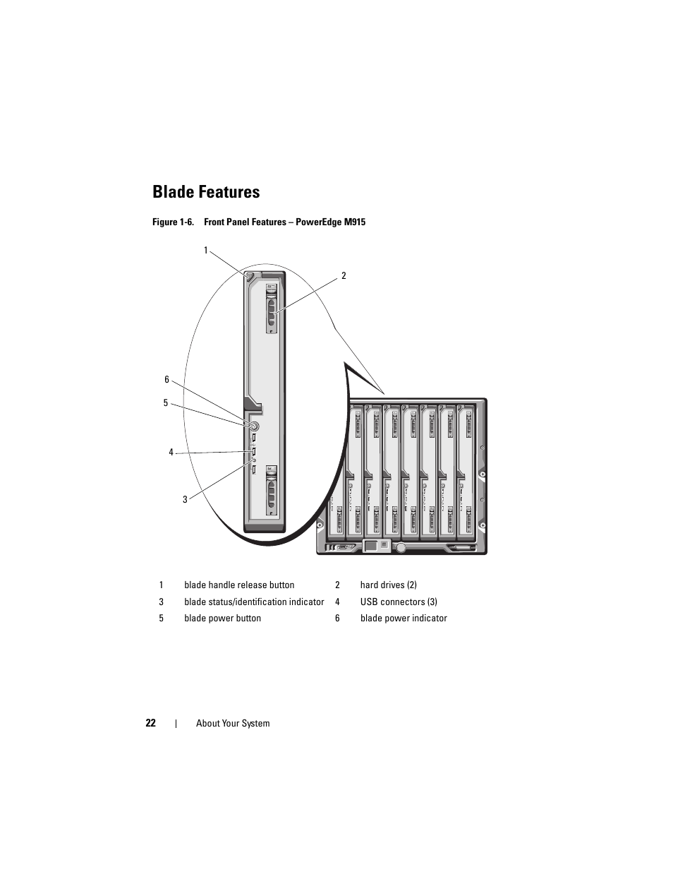 Blade features | Dell PowerEdge M910 User Manual | Page 22 / 368