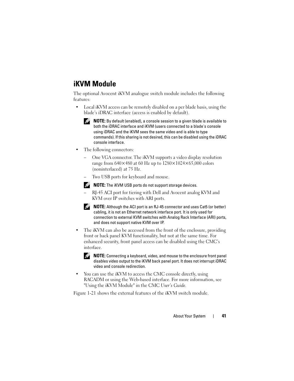 Ikvm module | Dell PowerEdge M910 User Manual | Page 41 / 368