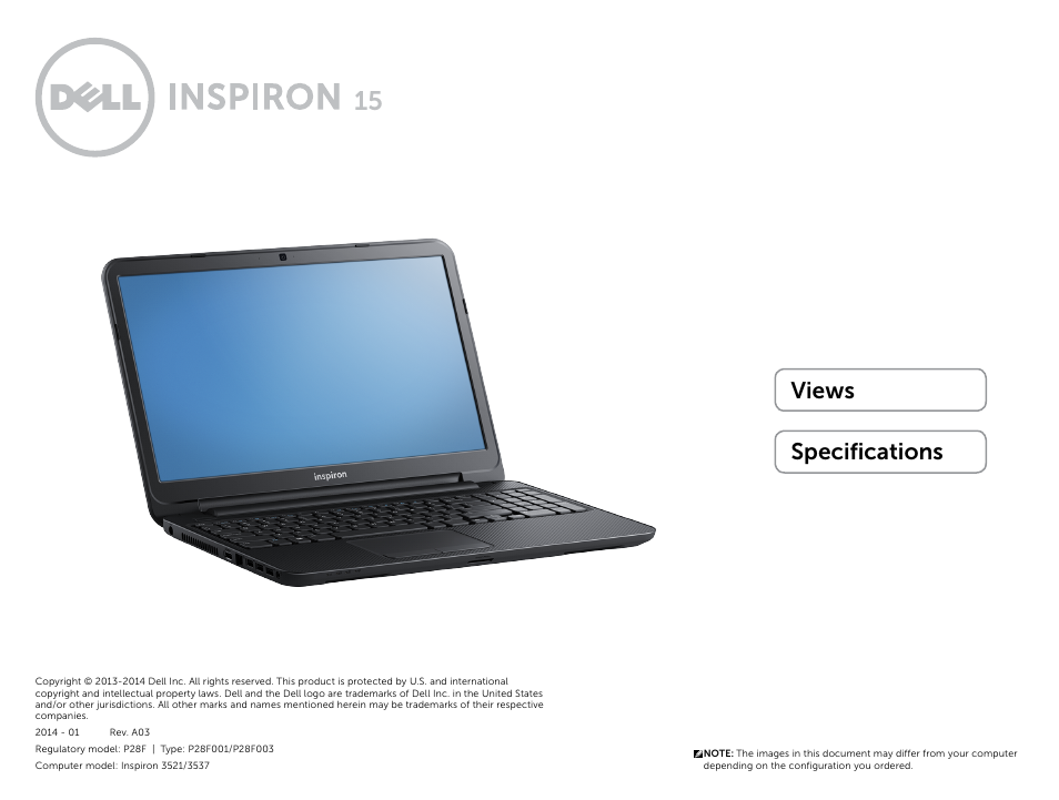 Dell Inspiron 15 (3521, Late 2012) User Manual | 22 pages