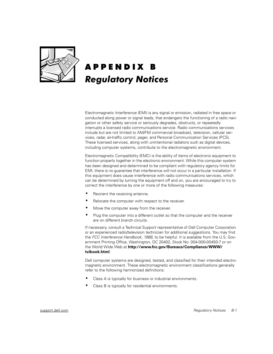 Regulatory notices, Sshqgl, 5hjxodwru\ 1rwlfhv | 1p[ptubf jotusvldkf cf[qjfd[fëtuxb, Figure b-1, Figure b-2, Figure b-3, Figure b-4, Moc class b regulatory mark | Dell PowerVault 50F (Fibre Channel Switch) User Manual | Page 28 / 49
