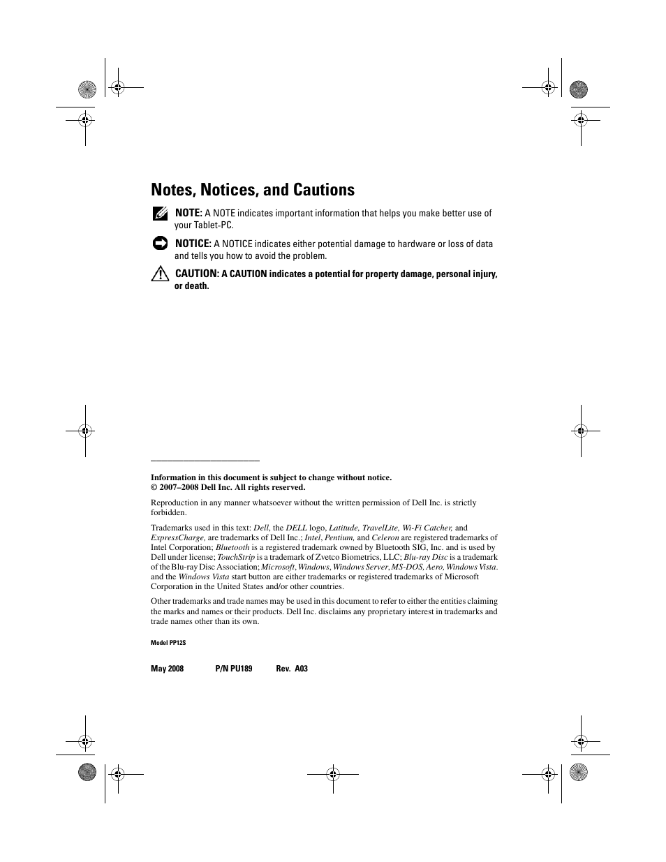 Dell Latitude XT (Late 2007) User Manual | Page 2 / 248