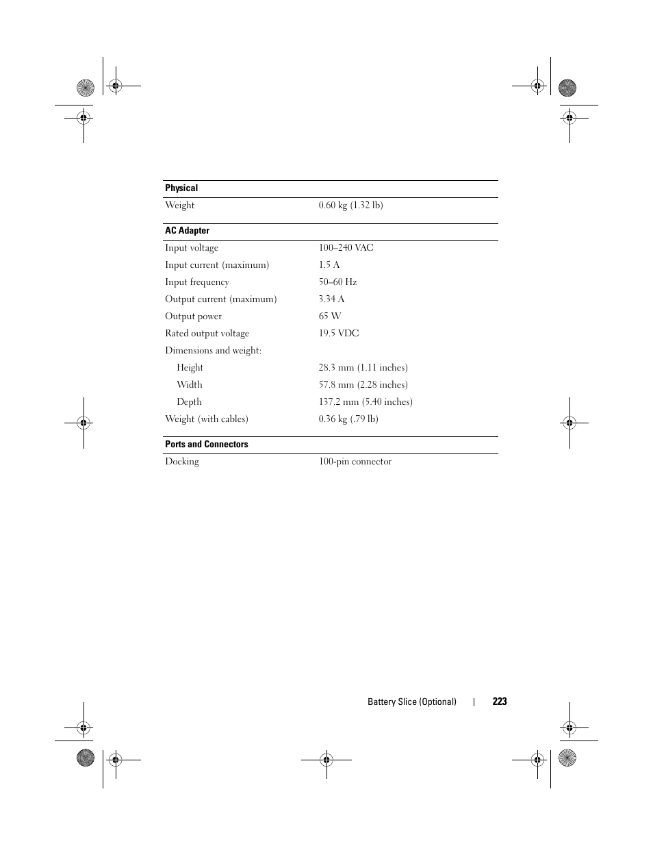 Dell Latitude XT (Late 2007) User Manual | Page 223 / 248