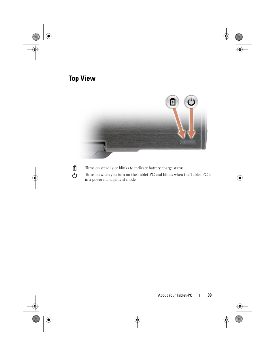 Top view | Dell Latitude XT (Late 2007) User Manual | Page 39 / 248