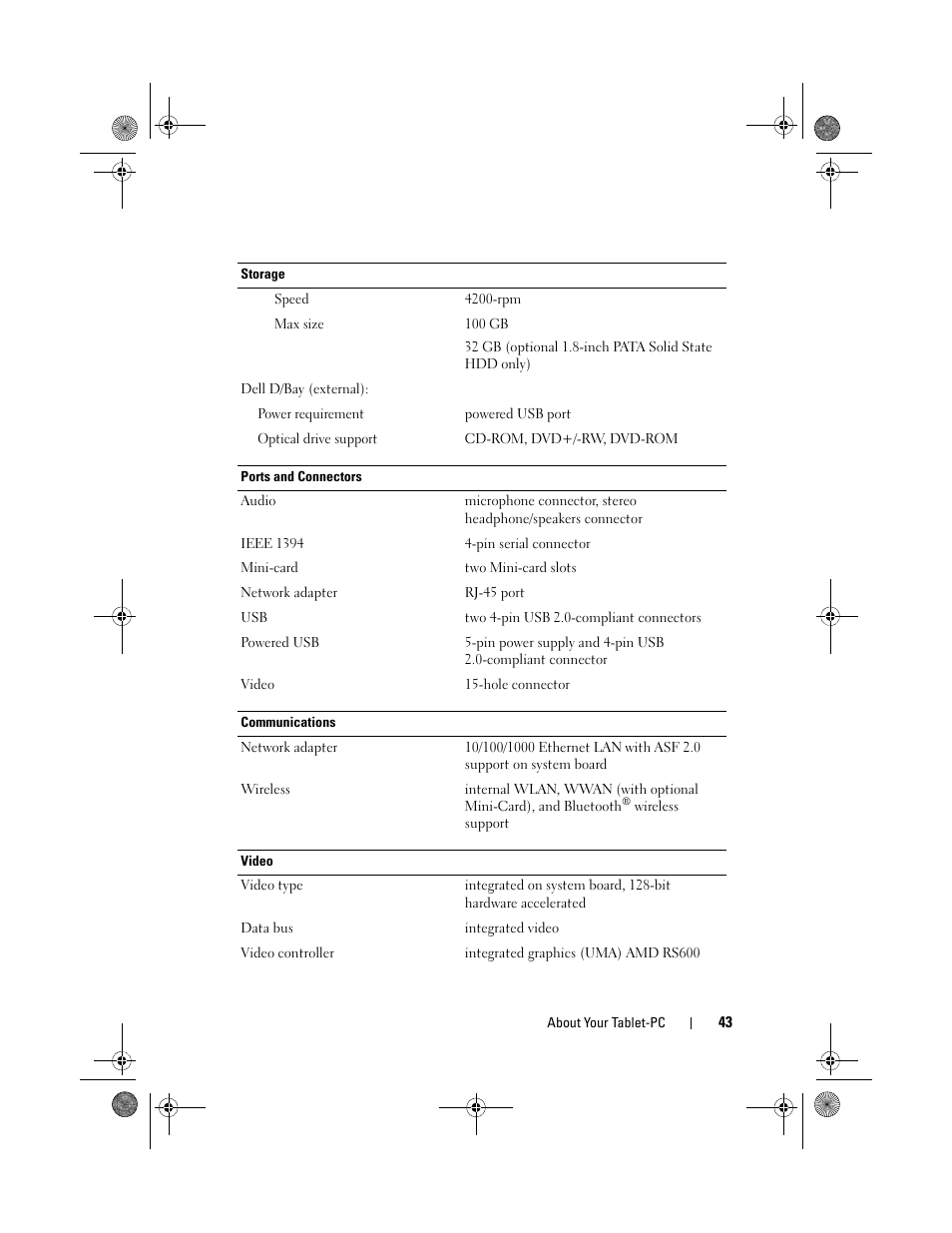 Dell Latitude XT (Late 2007) User Manual | Page 43 / 248