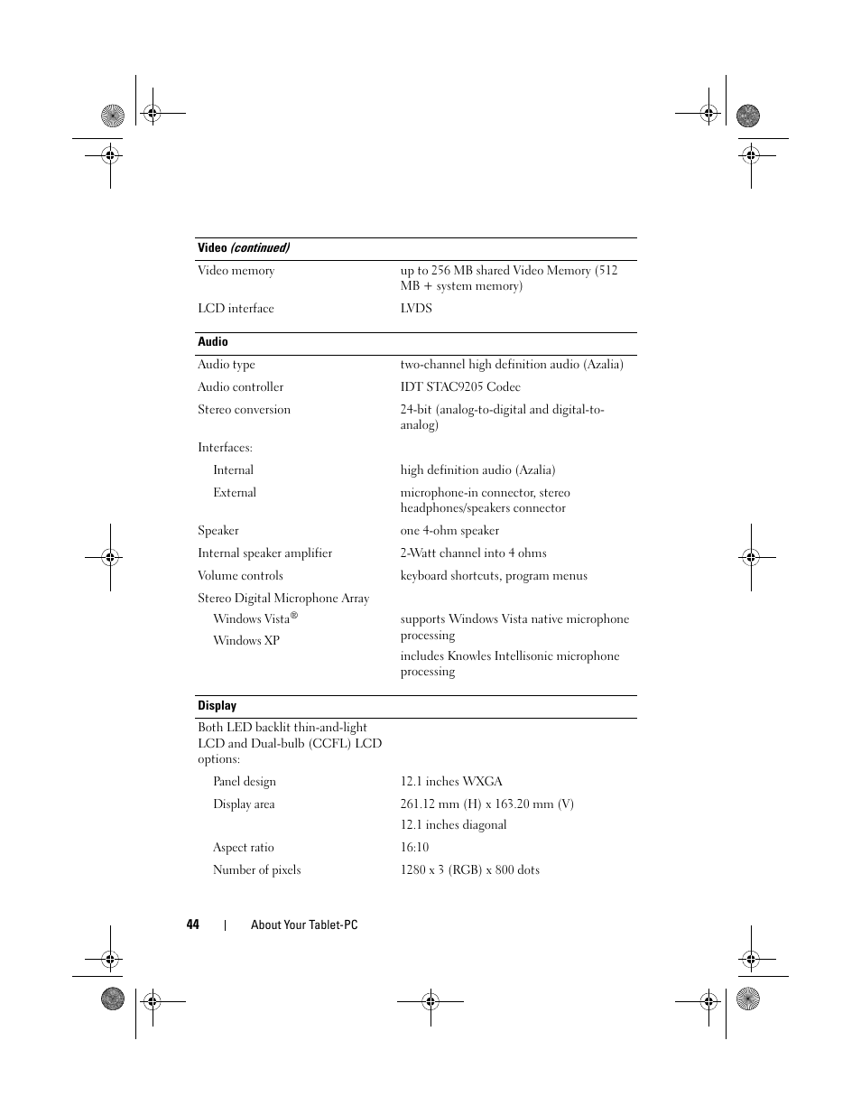 Dell Latitude XT (Late 2007) User Manual | Page 44 / 248