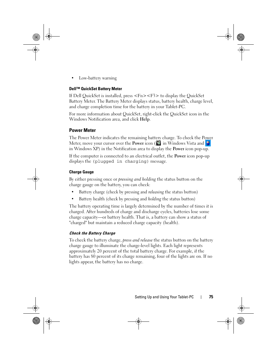 Power meter | Dell Latitude XT (Late 2007) User Manual | Page 75 / 248