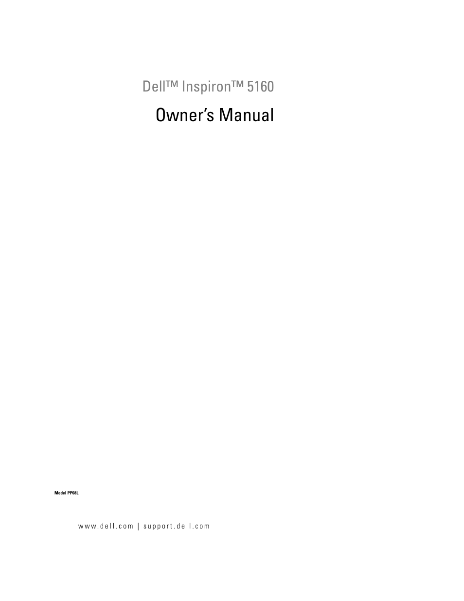 Dell Inspiron 5160 User Manual | 128 pages