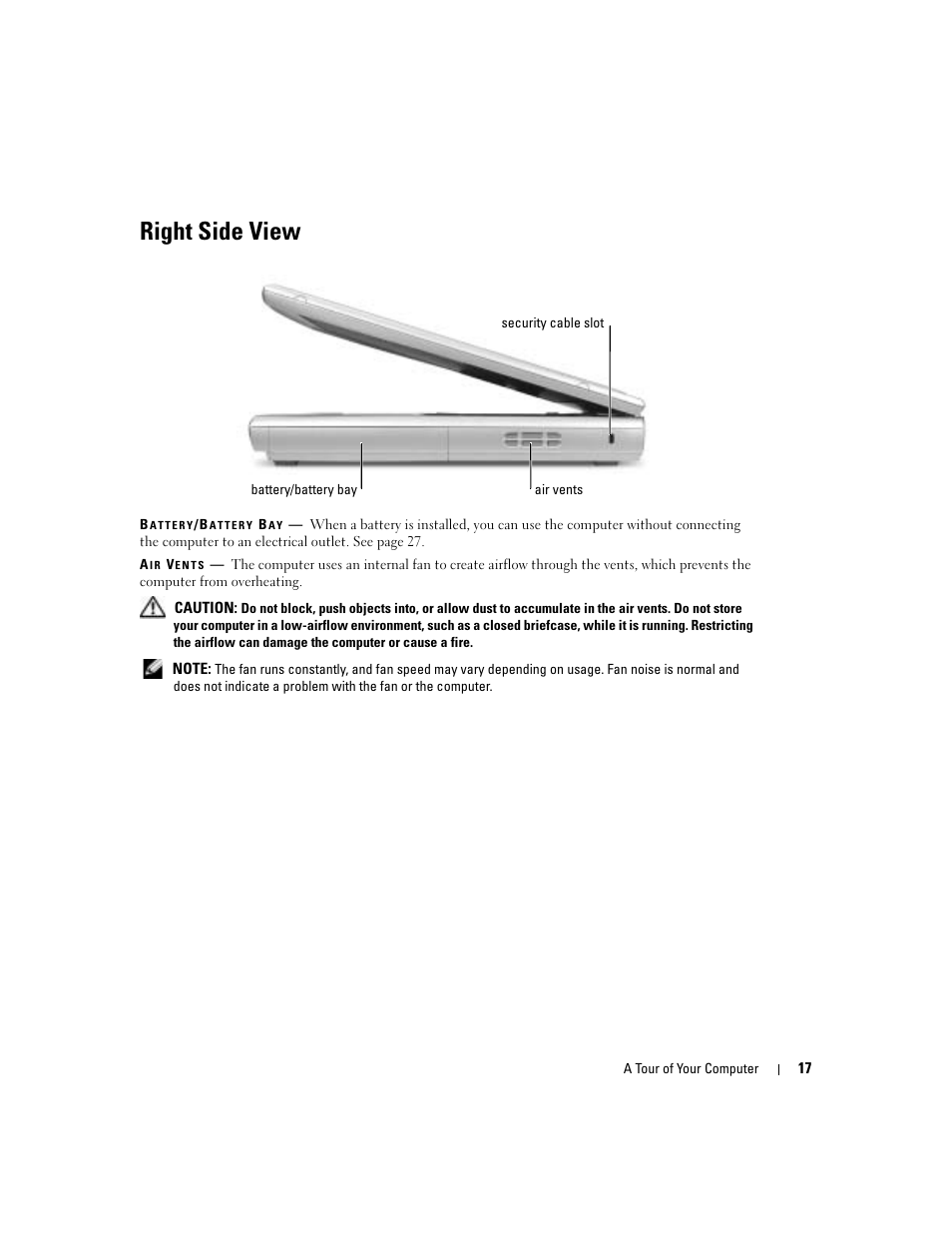 Right side view | Dell Inspiron 5160 User Manual | Page 17 / 128