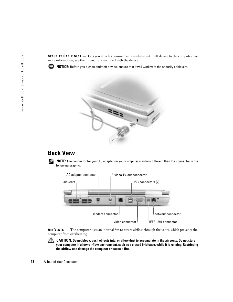Back view | Dell Inspiron 5160 User Manual | Page 18 / 128