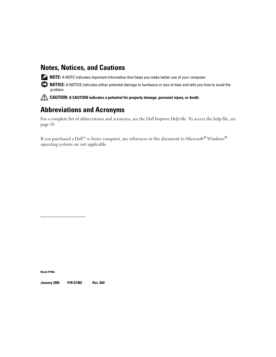Abbreviations and acronyms | Dell Inspiron 5160 User Manual | Page 2 / 128