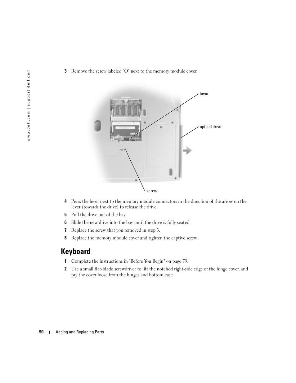 Keyboard | Dell Inspiron 5160 User Manual | Page 90 / 128