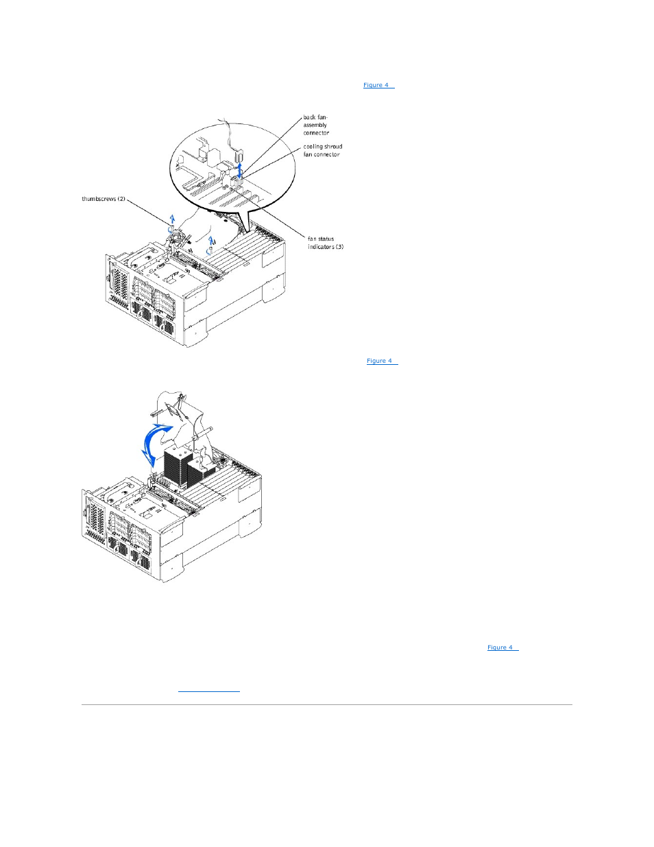 System fans, Figure 4, Replacing the cooling shroud | Dell PowerEdge 2600 User Manual | Page 31 / 61