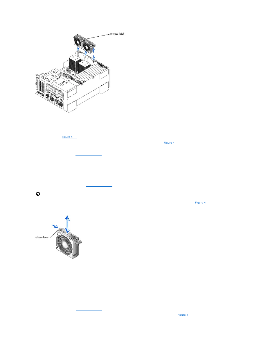 Replacing the back fan assembly, Removing and replacing individual fans, Removing and replacing the cooling shroud fan | Dell PowerEdge 2600 User Manual | Page 33 / 61