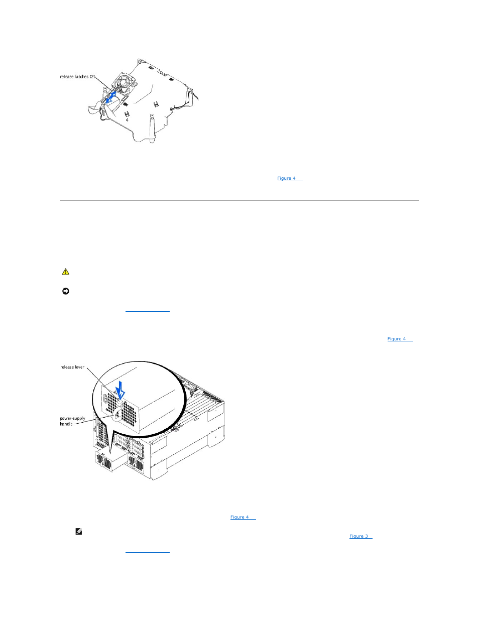 Power supplies, Removing a power supply, Replacing a power supply | Dell PowerEdge 2600 User Manual | Page 34 / 61