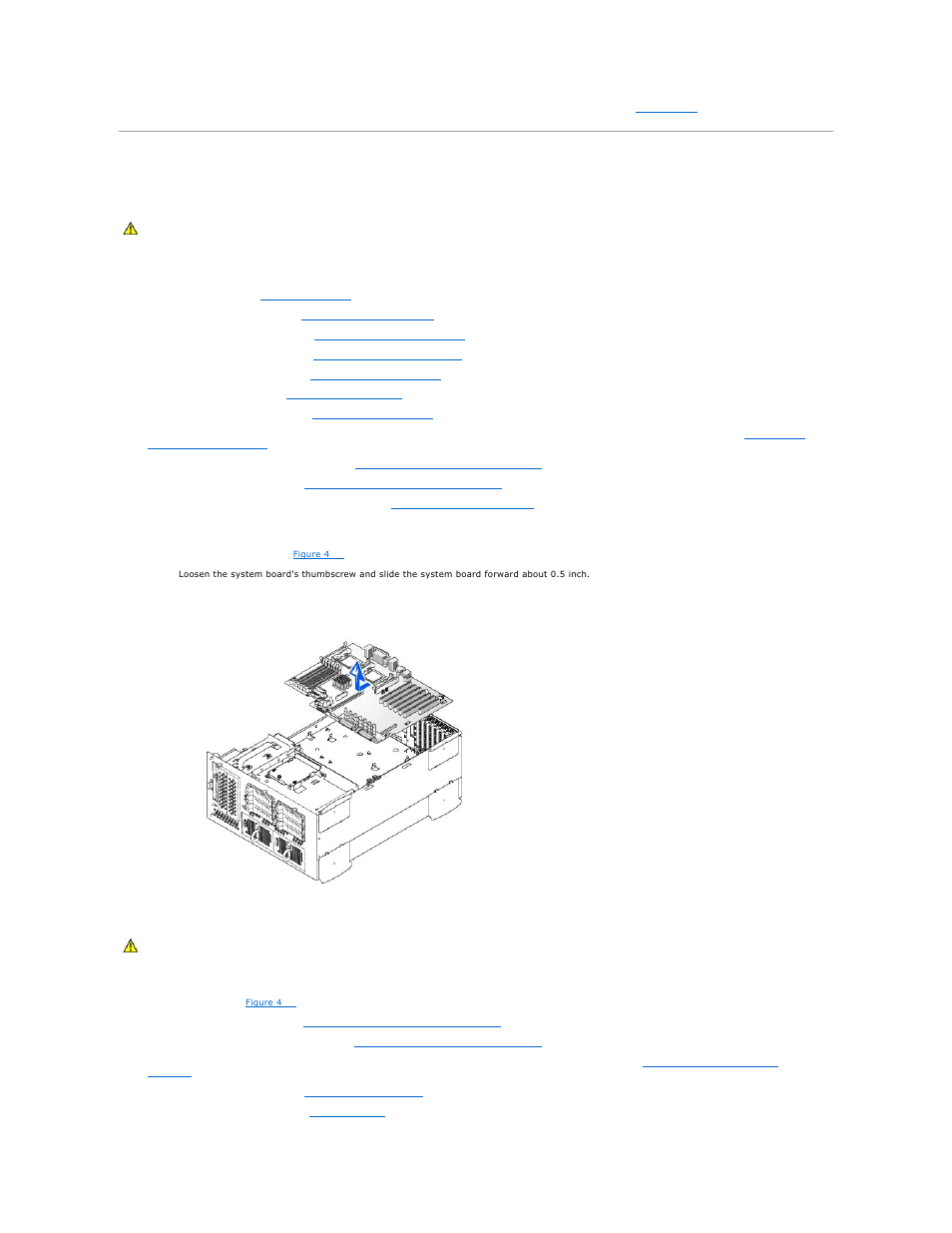 System board, Removing the system board, Replacing the system board | Dell PowerEdge 2600 User Manual | Page 54 / 61