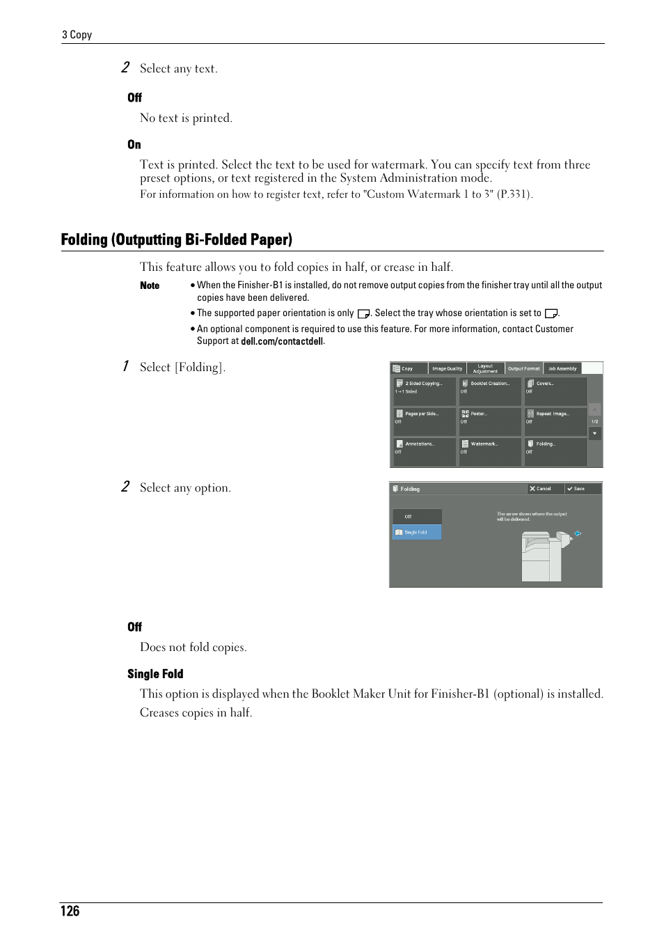 Folding (outputting bi-folded paper), Folding | Dell C7765DN MFP Color Laser Printer User Manual | Page 126 / 831