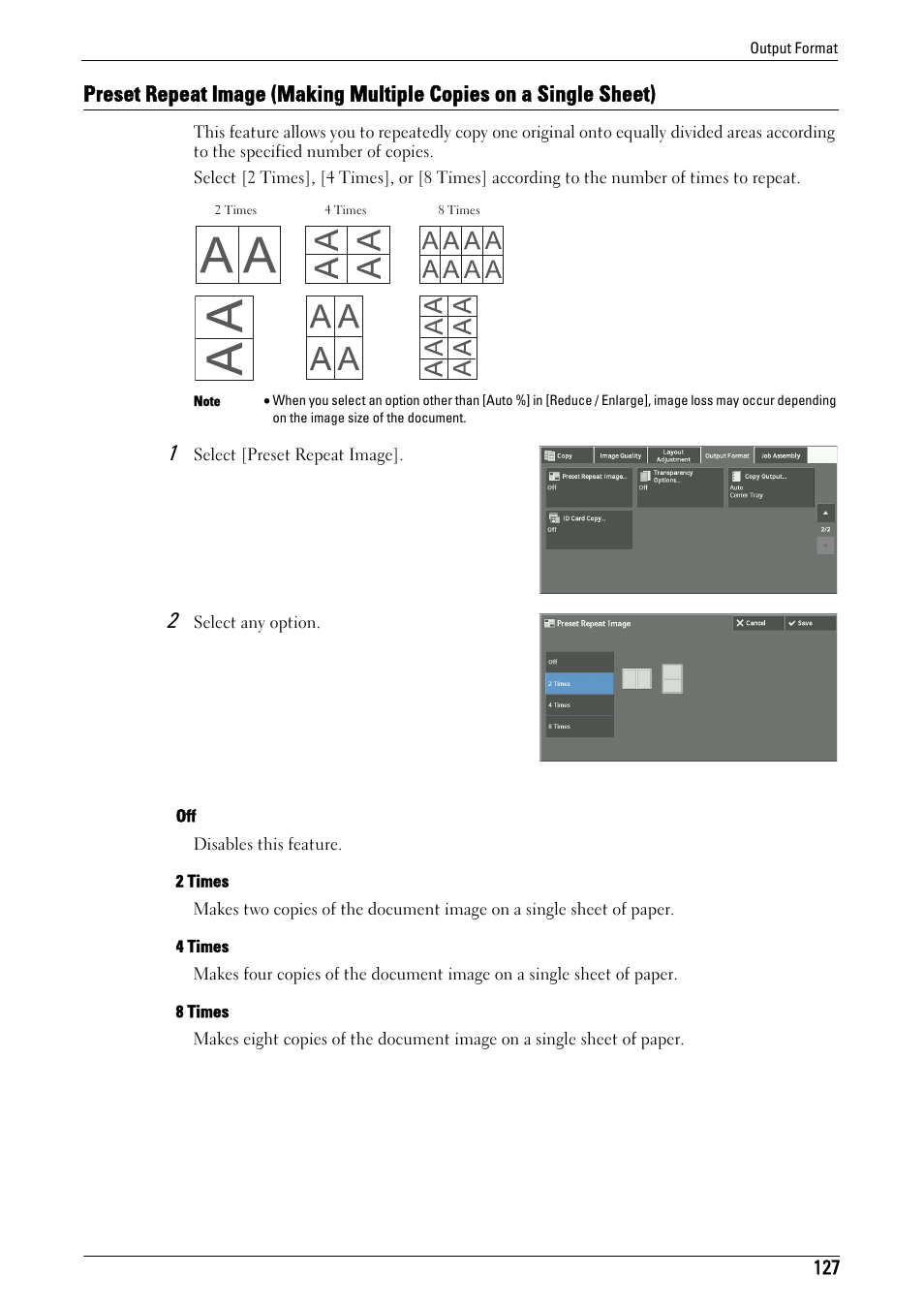 Preset repeat image (maki | Dell C7765DN MFP Color Laser Printer User Manual | Page 127 / 831