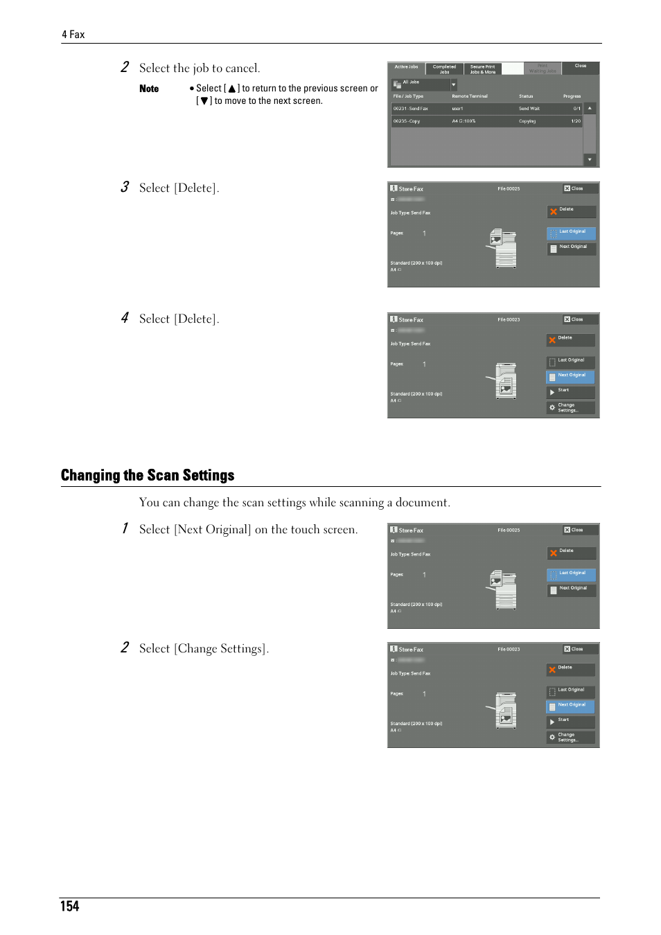 Changing the scan settings | Dell C7765DN MFP Color Laser Printer User Manual | Page 154 / 831