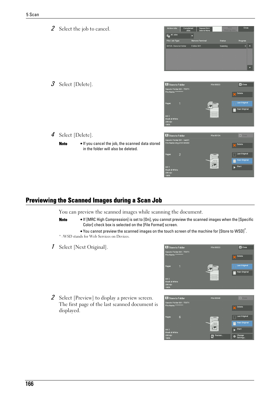 Previewing the scanned images during a scan job | Dell C7765DN MFP Color Laser Printer User Manual | Page 166 / 831