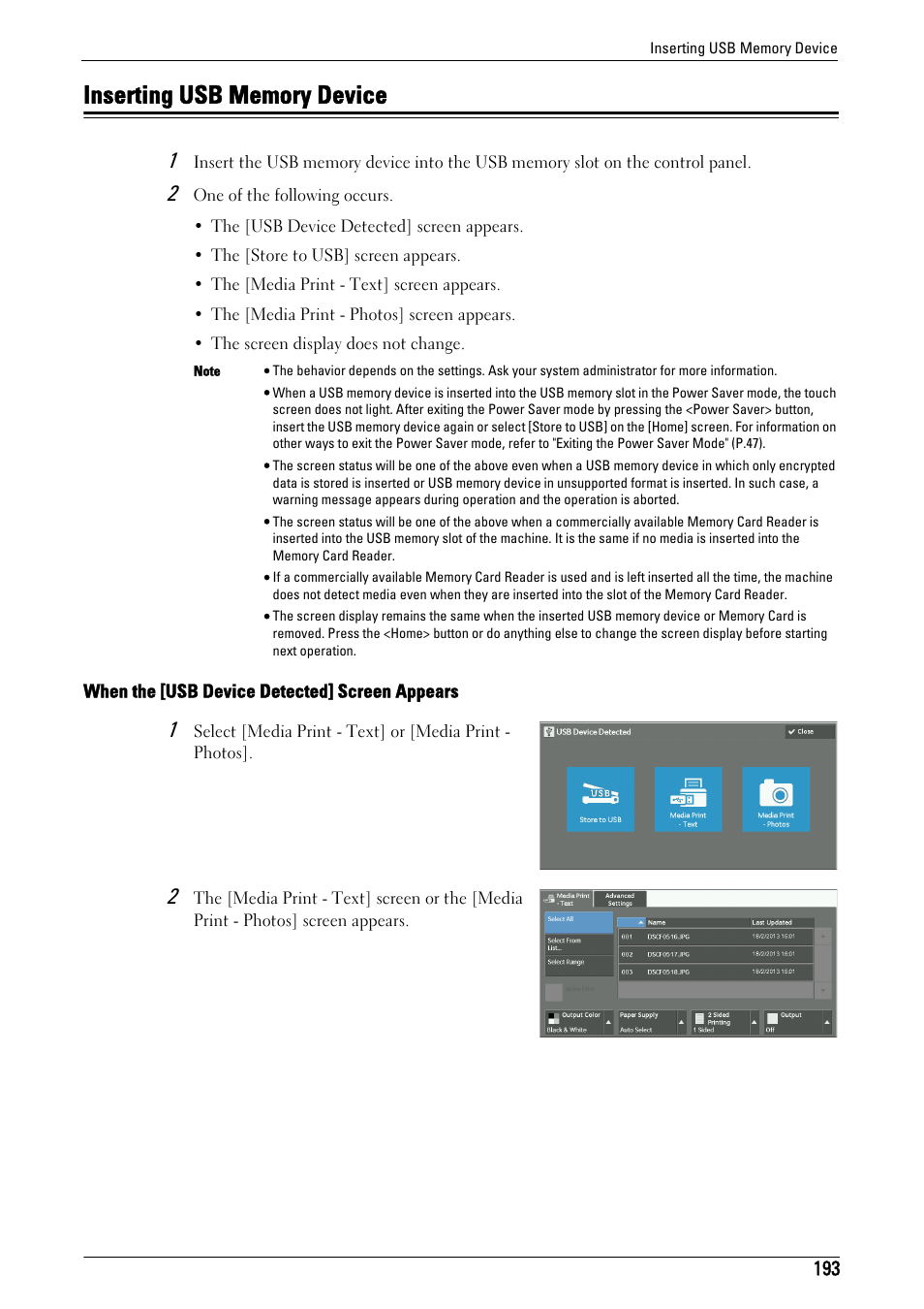Inserting usb memory device | Dell C7765DN MFP Color Laser Printer User Manual | Page 193 / 831