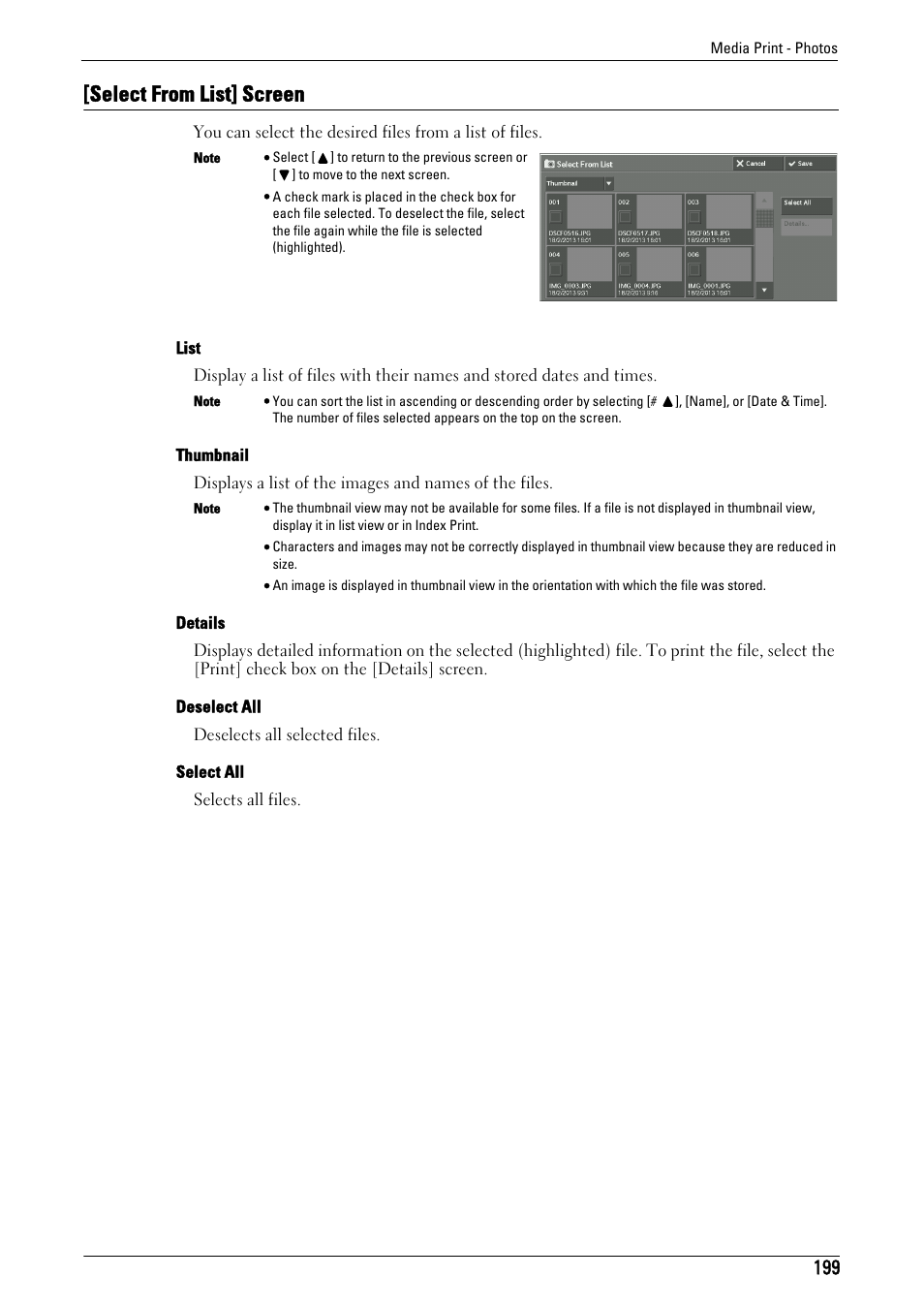 Select from list] screen | Dell C7765DN MFP Color Laser Printer User Manual | Page 199 / 831
