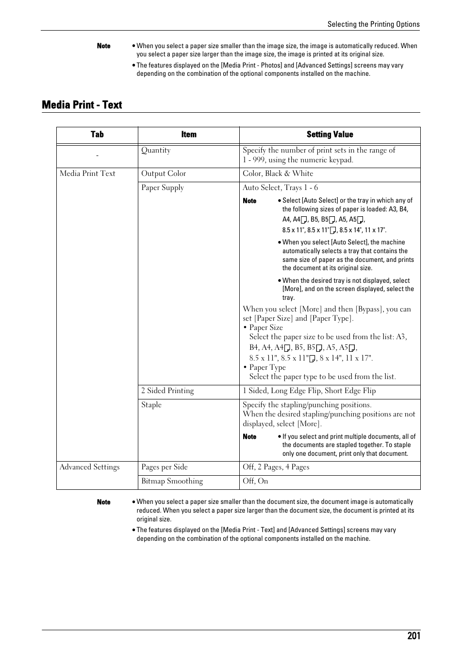Media print - text, Media print - text" (p.201) | Dell C7765DN MFP Color Laser Printer User Manual | Page 201 / 831