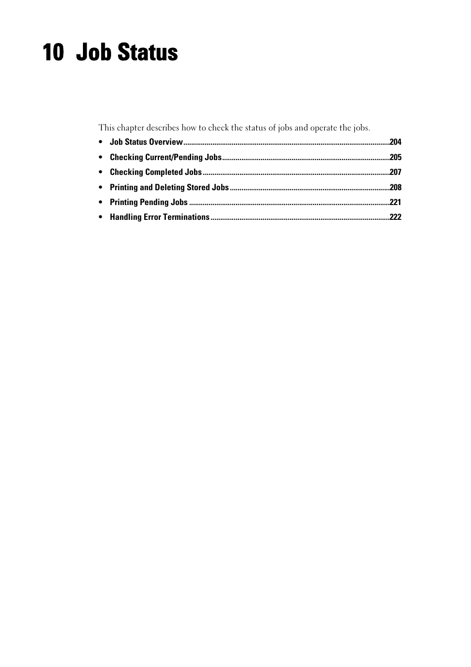 10 job status, Job status | Dell C7765DN MFP Color Laser Printer User Manual | Page 203 / 831