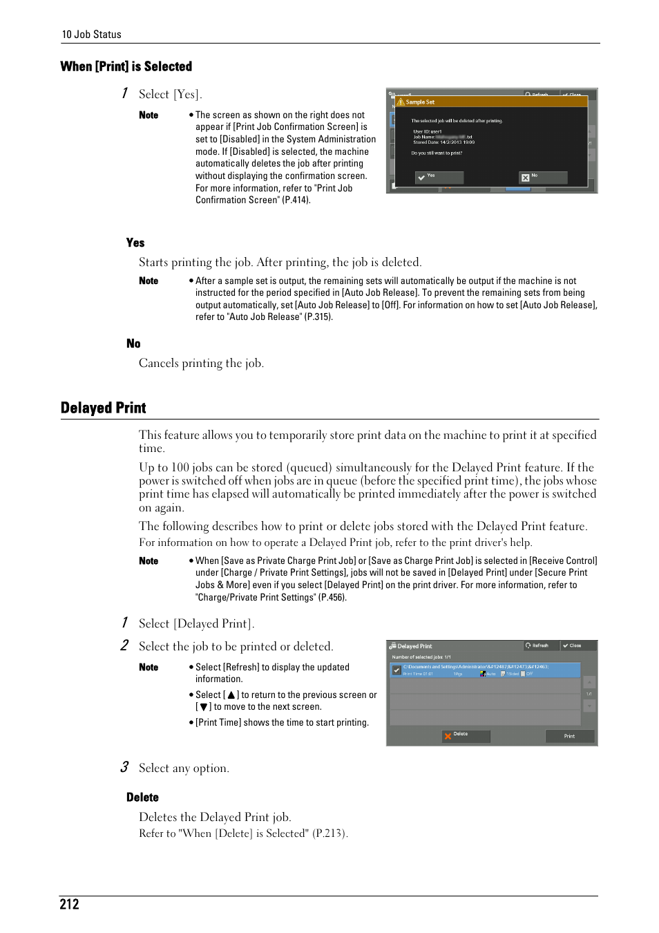Delayed print | Dell C7765DN MFP Color Laser Printer User Manual | Page 212 / 831