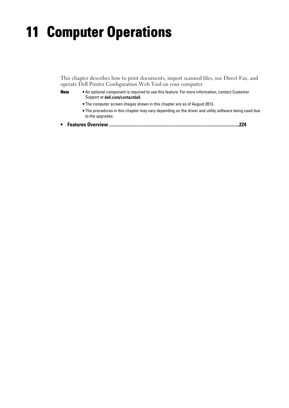 11 computer operations, Computer operations | Dell C7765DN MFP Color Laser Printer User Manual | Page 223 / 831