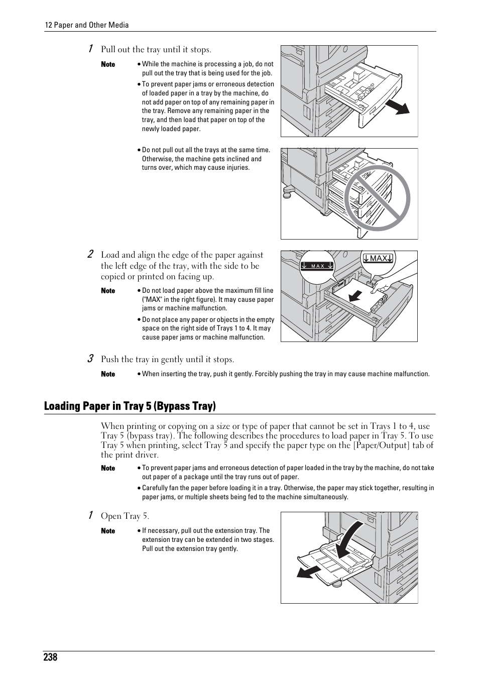 Loading paper in tray 5 (bypass tray) | Dell C7765DN MFP Color Laser Printer User Manual | Page 238 / 831