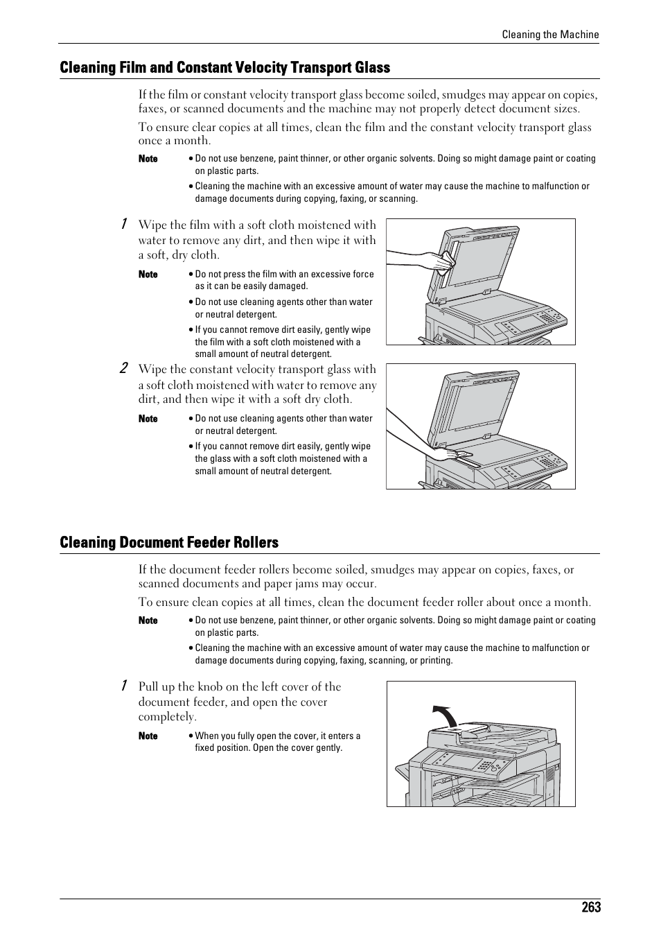 Cleaning document feeder rollers | Dell C7765DN MFP Color Laser Printer User Manual | Page 263 / 831