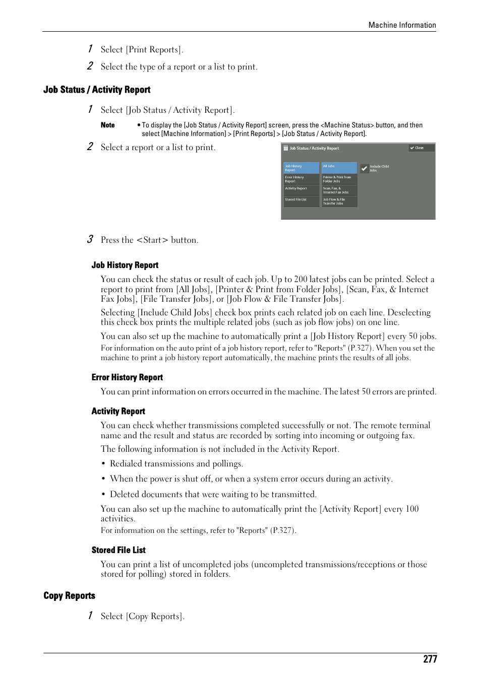 Stored file list" (p.277) | Dell C7765DN MFP Color Laser Printer User Manual | Page 277 / 831