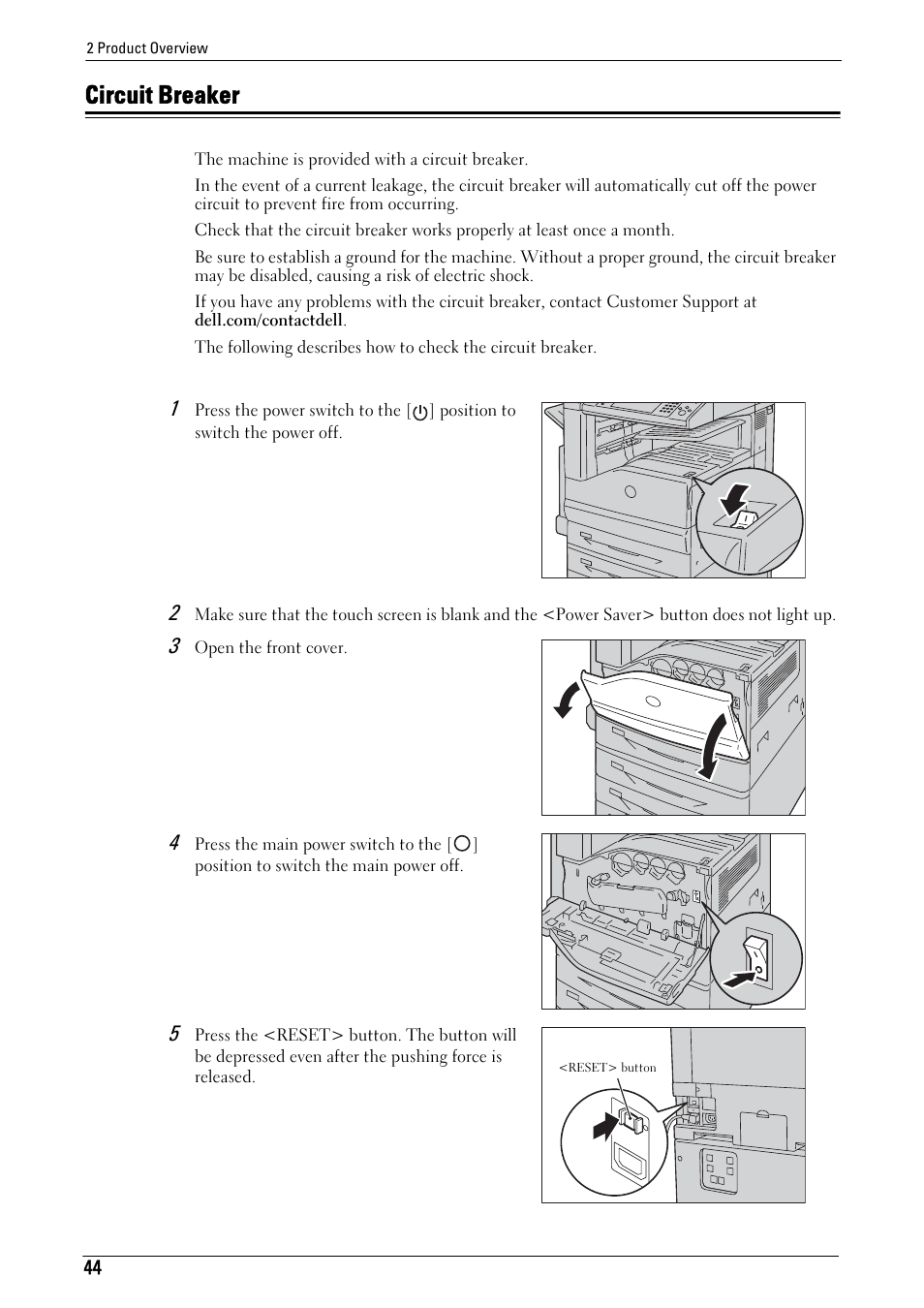 Circuit breaker | Dell C7765DN MFP Color Laser Printer User Manual | Page 44 / 831